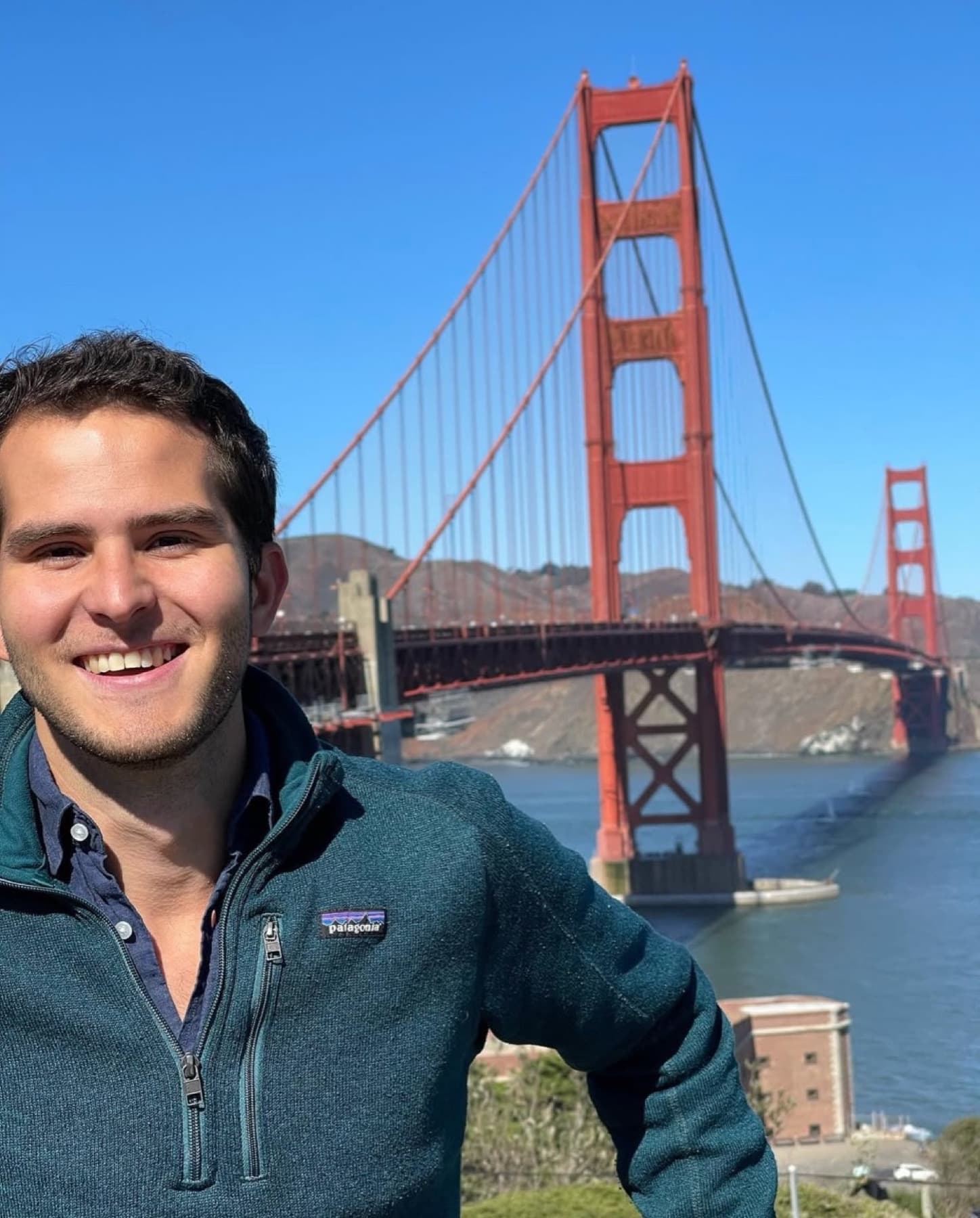 Julio C. Othon in front of the Golden Gate Bridge in San Francisco